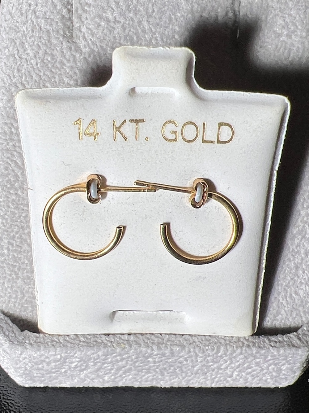 14K Gold Small Hoop Earrings - Polished Yellow Gold